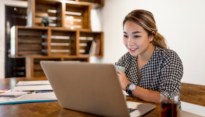 electronic onboarding woman working