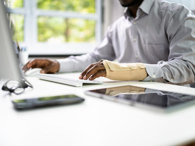 Broken Arm Office Accident. Worker Compensation