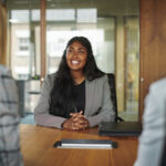 young graduate keen to impress at her first interview