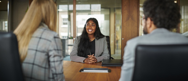 young graduate keen to impress at her first interview