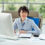 Women sitting at desk in an office