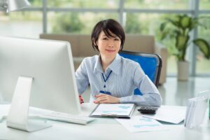 Women sitting at desk in an office