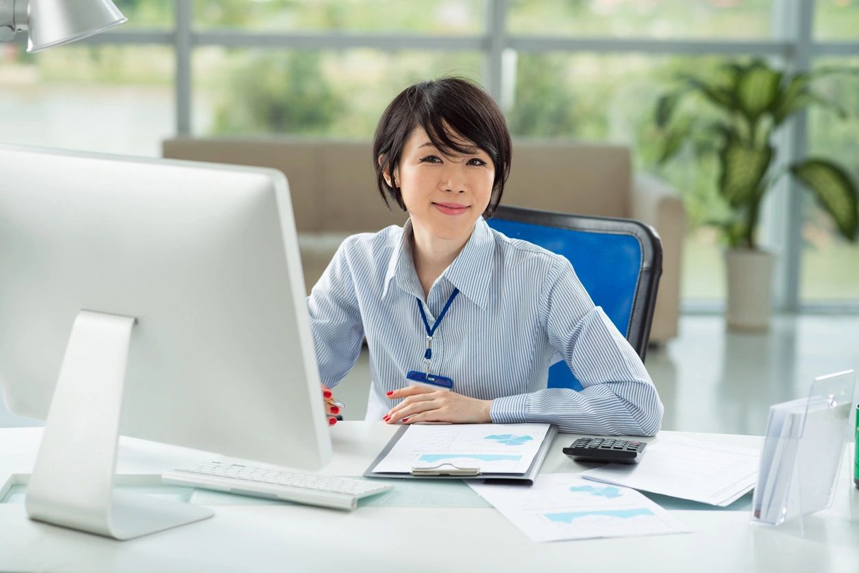 Women sitting at desk in an office