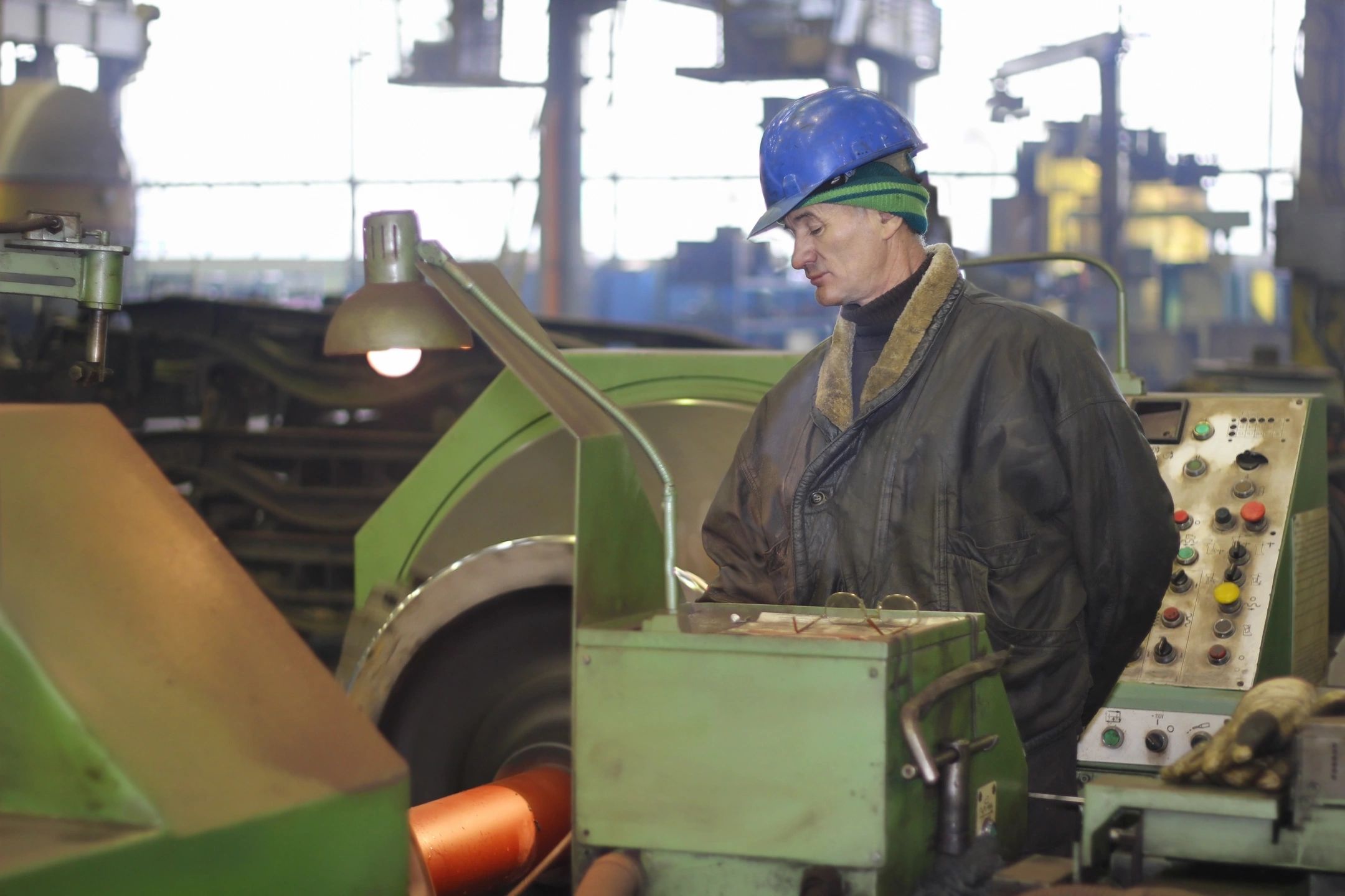 Worker working a factory